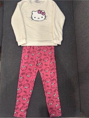 Hello Kitty Girls Plush 2 piece Sequin Sweatshirt Leggings Set Size 6X